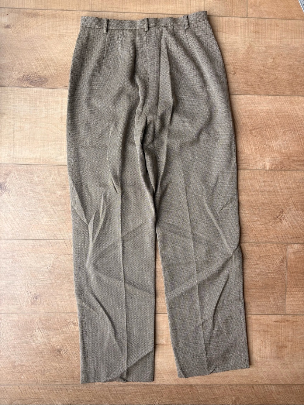 Women's Vintage Carlisle 100% Wool Golden Tan/Brown Herringbone Pants. Size 10 - Picture 7 of 14